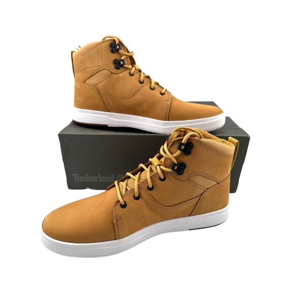 NWB Timberland ReBOTL Davis Square Waterproof Wheat Leather Chukka Boots Sz 12 - Picture 1 of 13